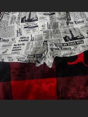 PINK Victoria's Secret Black & White Newspaper Print Scarf